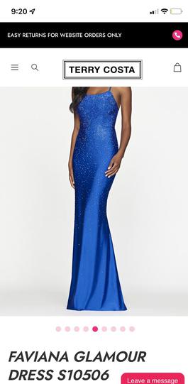 Faviana Blue Size 6 Prom Straight Dress on Queenly