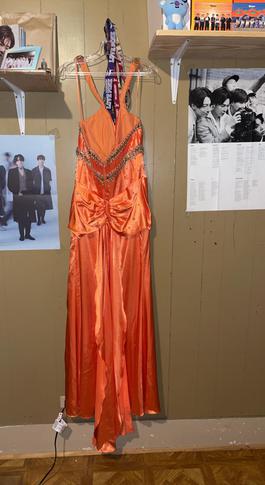 Orange Size 14 Straight Dress on Queenly