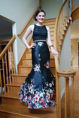 Rachel Allan Black Size 6 Floor Length Two Piece Prom Mermaid Dress on Queenly