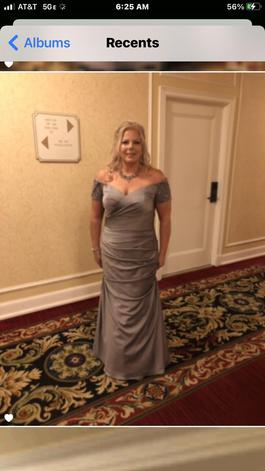 La Femme Silver Size 12 Plus Size Mermaid Dress on Queenly