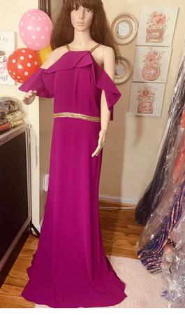 ODRELLA Purple Size 16 Black Tie Mermaid Dress on Queenly