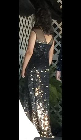 Cindy Black Tie Size 2 Shiny Sequin Straight Dress on Queenly
