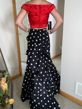 Sherri Hill Bright Red Size 4 Two Piece Polka Dots Polka Dot Mermaid Dress on Queenly