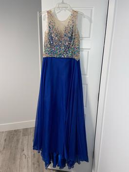 GiGi Blue Size 10 Floor Length Pageant Straight Dress on Queenly