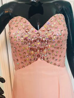 XCite Orange Size 12 Prom Peach Tulle A-line Dress on Queenly