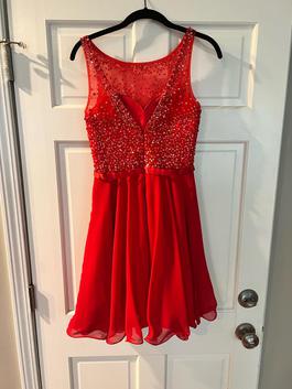 NOX Red Size 4 Jewelled Floor Length A-line Dress on Queenly