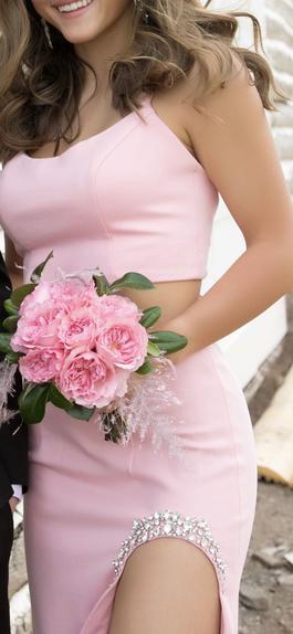 Sherri Hill Pink Size 2 Floor Length Two Piece Prom Side slit Dress on Queenly