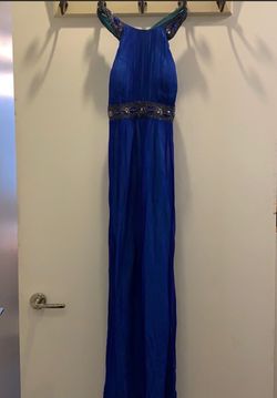 Style -1 Aiden Mattox Blue Size 6 Pageant Sequin Prom Straight Dress on Queenly