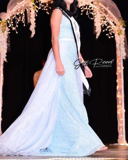 Ashley Lauren Blue Size 2 Corset Prom Overskirt Train Dress on Queenly