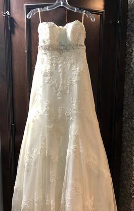 Maggie Sottero White Size 8 Embroidery Jewelled Straight Dress on Queenly