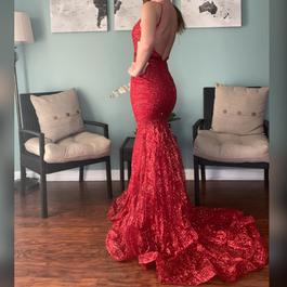 Jovani Red Size 6 Fitted Pageant Mermaid Dress on Queenly