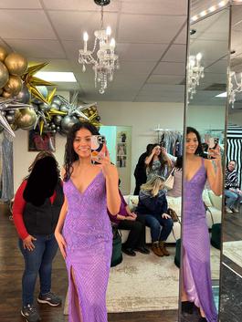 Primavera Purple Size 2 Floor Length Straight Dress on Queenly