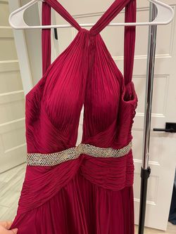 Jovani Red Size 6 Burgundy Black Tie 70 Off Side slit Dress on Queenly