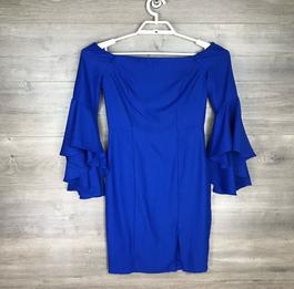Venus Blue Size 4 Midi $300 Interview Cocktail Dress on Queenly
