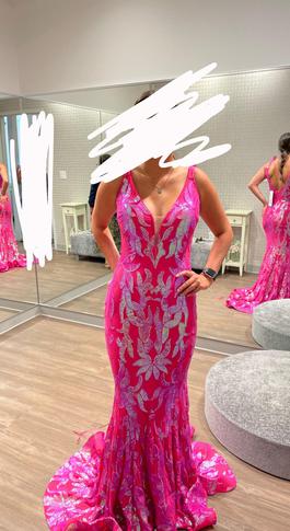 Jovani Pink Size 2 Train Floor Length Mermaid Dress on Queenly