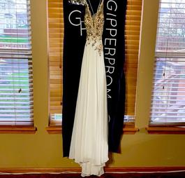 Jovani White Size 00 Prom Military Straight Dress on Queenly