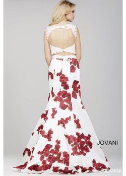 Jovani Red Size 4 70 Off Print Sheer Mermaid Dress on Queenly