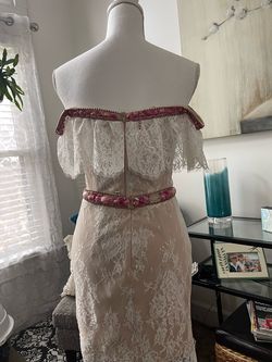 Sherri Hill Multicolor Size 6 Mini Lace Beaded Top Cocktail Dress on Queenly