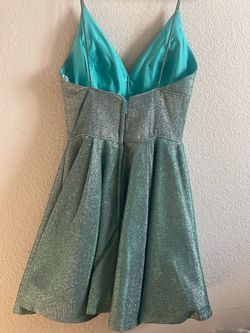 Sherri Hill Blue Size 4 Homecoming Teal Cocktail Dress on Queenly