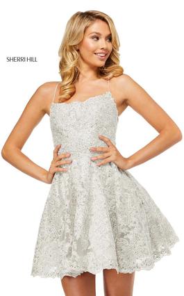 Sherri Hill White Size 0 Embroidery Spaghetti Strap Summer Cocktail Dress on Queenly