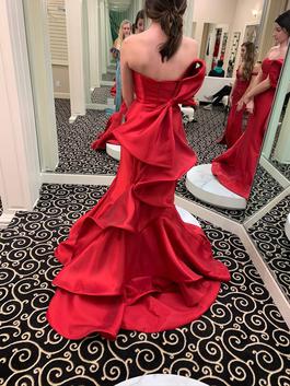 Sherri Hill Red Size 0 Strapless Showstopper Prom Mermaid Dress on Queenly