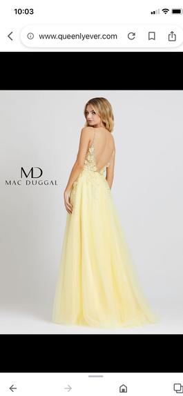 Mac Duggal Yellow Size 6 Embroidery Prom A-line Dress on Queenly