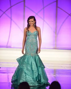 Tiffany Designs Blue Size 0 Floor Length Teal Mermaid Dress on Queenly