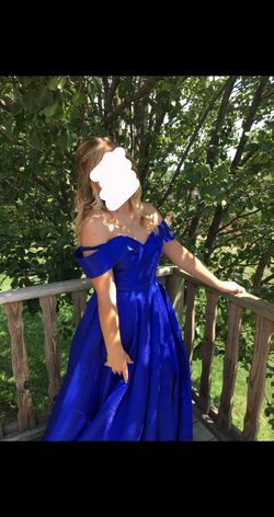 Nina Canacci Blue Size 0 $300 Floor Length Corset Ball gown on Queenly