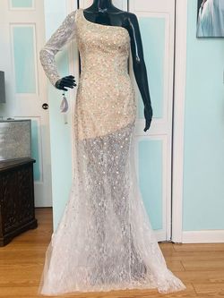 Envious Couture Multicolor Size 4 Prom Long Sleeve Mini Fitted Mermaid Dress on Queenly