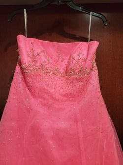 Style 20097 Precious Formals Pink Size 20 Black Tie Sorority Formal Tall Height Sequin Sweetheart A-line Dress on Queenly