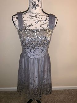 Emerald Sundae Silver Size 14 Floor Length Plus Size Gray A-line Dress on Queenly