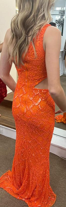 Primavera Style #3729 Orange Size 00 Prom Jewelled Straight Dress on Queenly