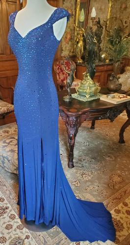 Johnathan Kayne Blue Size 4 Jonathan Kayne  $300 Side slit Dress on Queenly