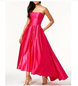 BETSY AND ADAM Hot Pink Size 4 $300 Homecoming Floor Length Satin Ball gown on Queenly