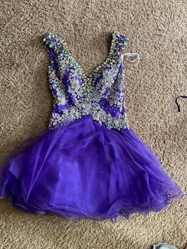Tony Bowls Purple Size 4 Homecoming Midi Cocktail Dress on Queenly