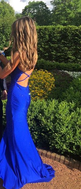 La Femme Blue Size 0 Prom Midi $300 Cocktail Dress on Queenly