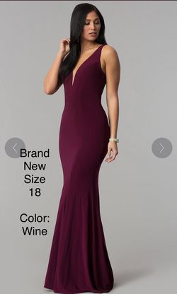 Colors Red Size 18 Black Tie $300 Burgundy Straight Dress on Queenly