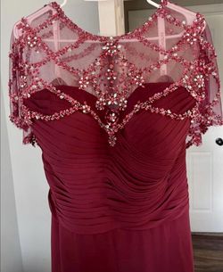 Jjs House Red Size 20 Black Tie Tulle Jewelled Plus Size A-line Dress on Queenly