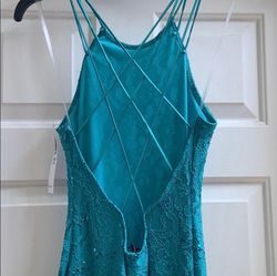 JUMP Apparel Blue Size 2 Turquoise Lace $300 Mermaid Dress on Queenly