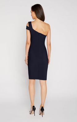 Style PACKARD Likely Blue Size 4 One Shoulder Midi Cocktail Dress on Queenly