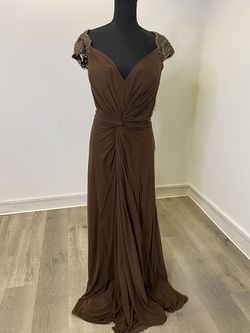 Style 17757 Christina Wu Gold Size 24 Floor Length A Line A-line Dress on Queenly