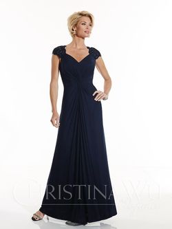 Style 17757 Christina Wu Gold Size 24 Black Tie Military A-line Dress on Queenly
