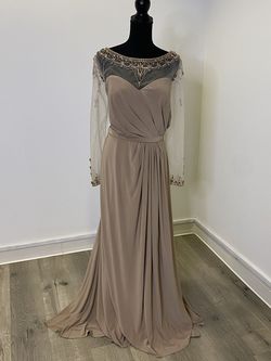 Style 17863 Christina Wu Nude Size 18 Fit And Flare Mermaid Dress on Queenly