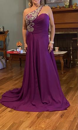 Panoply Purple Size 8 One Shoulder Floor Length Straight Dress on Queenly