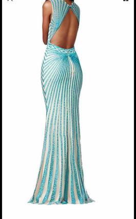 Jovani Blue Size 2 50 Off Floor Length $300 A-line Dress on Queenly