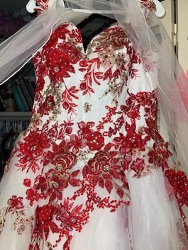 Gala White Size 16 Floor Length Medium Height $300 Ball gown on Queenly