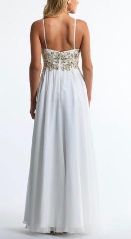 Dave and Johnny White Size 2 Floor Length $300 A-line Dress on Queenly