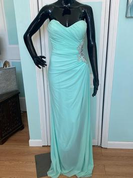 La Femme Green Size 4 Sheer Straight Dress on Queenly