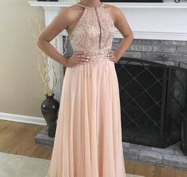 Jovani Pink Size 6 Peach Straight Dress on Queenly