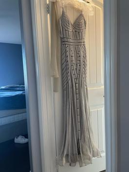 Silver Size 4 Mermaid Dress on Queenly